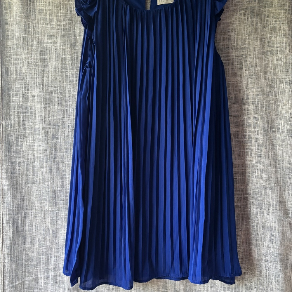 ANDREE BY UNIT Royal Blue Pleated Top